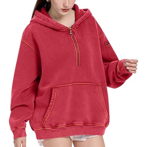 Sudadera Extra Grande Personalizada para Mujer con Capucha, Mangas Caídas, Lavado Ácido, Tejido Ecológico, Estilo Urbano para Otoño/Invierno - Product Image 6
