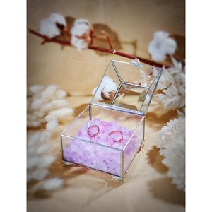 Geometric glass box, glass display box, ring bearer, double ring holder, mini glass <b>chest</b>, engagement ring box - Product Image 3