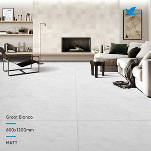 Azulejos de cerámica de Jazz, porcelana grande, blanco, placas de suelo de gran formato, discontinuo, 600x1200, de la india - Product Image 3