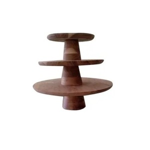 Customized Natural Mango <b>Wooden</b> Cake Stand for Restaurant at <b>Cheap</b> Price 100% Wood Cup Cake Holder for Bakeware - Product Image 1