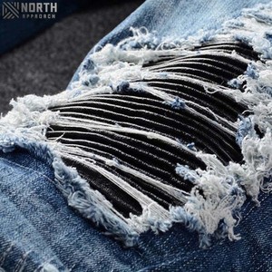 Fabricant de jeans en denim personnalisés pour hommes, coupe droite et décontractée, coupe ajustée, fermeture à glissière et braguette extensible, automne hiver, séchage rapide - Product Image 3