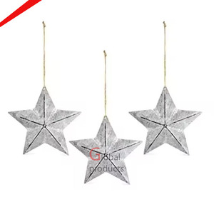 เครื่องประดับคริสต์มาสแบบแขวนผนังสีเงินรูปดาวที่สวยงาม - Product Image 1