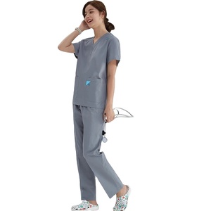 Bata de laboratorio sedosa para hospital de verano, bata de farmacia, abrigo de consulta antiestático, cintura con lengüeta, doble función para hombres y mujeres - Product Image 1