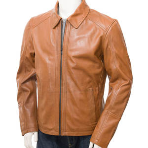 La última chaqueta de cuero de motorista vintage de moda para hombres Color sólido Tamaño adulto Precio razonable - Product Image 1