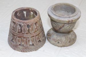 Decorative Soapstone Tea Light Holder | Handmade Stone <b>Candle</b> for Hotel, Spa & Interior Decoration - Product Image 3
