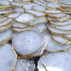 จานรองแก้วหินอาเกตธรรมชาติขัดเงาสไตล์รักกันน้ำกำหนดขนาดเองได้ - Product Image 2