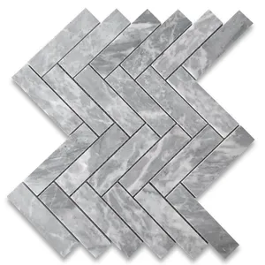 Bardiglio กระเบื้องโมเสคก้างปลาหินอ่อนสีเทา1x4สำหรับ K7FXH - Product Image 1