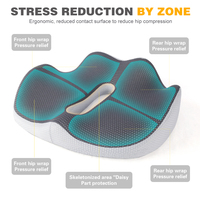 Coussin de siège en mousse à mémoire de forme pour le soulagement de la douleur du coccyx, pour bureau, siège de voiture, fauteuil roulant, sciatique, soutien dorsal, coussin de siège antidérapant
