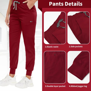 Vêtements de travail infirmiers de haute qualité, à la mode, à manches courtes, extensibles, ensembles d'uniformes médicaux pour femmes et hommes - Product Image 2