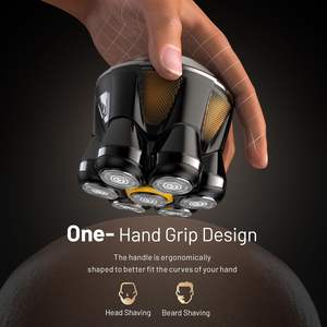 Afeitadora Eléctrica Recargable para Hombres Calvos, Impermeable, Uso en Seco y Húmedo, 7 Cabezales Rotatorios Flotantes, Kit de Aseo, Idioma de Funcionamiento Alemán - Product Image 5