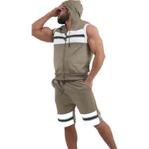 Conjunto Deportivo Multicolor 2026, Chándal Informal con Bloques de Color, Chándal de Poliéster de 2 Piezas, Pantalones Cortos para Hombre, Conjunto Transpirable de Algodón - Product Image 5