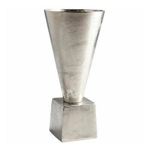 Vase à fleurs en métal Aluminium pour décoration, modèle de salle de vente bureau salon jardin intérieur nickelé forme de bouteille ronde - Product Image 4