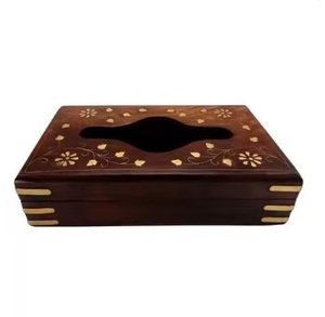 Caja de soporte de pañuelos de madera plana de diseño maravilloso en accesorios de servilletas de calidad superior vajilla decoración artesanías - Product Image 6