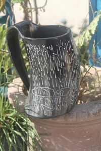 Taza de cuerno de búfalo hecha a mano de calidad Artesanías naturales para hoteles Hogar y fiestas para beber - Product Image 6