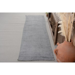 Tapis Turc Vintage Gris Moderne 2.5 X 9.6ft Grande Surface Classique Rectangle Abstrait Patchwork Design Laine Latex pour Couloir - Product Image 2