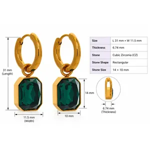 Pendientes de Aro Clara con Piedras de Circonio - Product Image 5