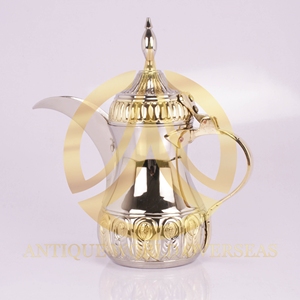Handmade Brass Arabic Dallah Coffee Pot Traditional Arabic Tea and Coffee Server Vintage Brass <b>Teapot</b> Islamic Gift Decor - Product Image 5