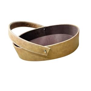 Wholesale Black Faux Leather Round <b>Hamper</b> Basket With Handle Modern Gift Decorative Kitchen Accessory In Excellent Price - Product Image 6