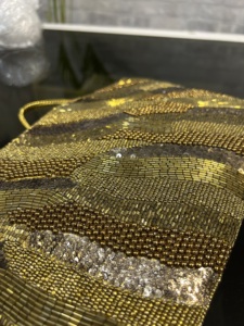 Pochette bleue élégante de créateur pour femmes Sac à main en coton écologique et durable pour les banquets de mariage et les soirées Sac à main - Product Image 2