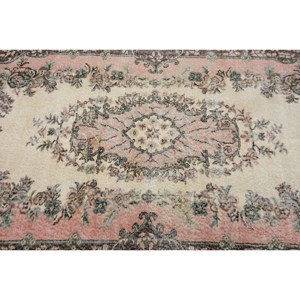 พรมขนแกะสีน้ำตาลเบจแบบดั้งเดิม6.4ft 3.9ชิ้นพรมสี่เหลี่ยมสไตล์ตุรกีคลาสสิกสำหรับห้องนั่งเล่นพรมข้างเตียงทำจากยางเย็บปะติดปะต่อกัน - Product Image 5