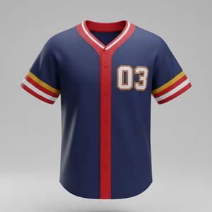 Maillot de baseball personnalisé haut de gamme, confectionné avec un tissu léger et confortable, idéal pour les matchs, les séances d'entraînement et l'usage quotidien. - Product Image 1