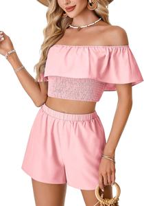 Conjuntos cortos casuales de verano para mujer, camiseta corta con estampado de letras y pantalones cortos a juego, conjunto de dos piezas corto de invierno para mujer - Product Image 3