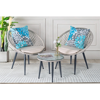 Chaise de bistrot d'extérieur moderne et durable en rotin tressé, imperméable, pour balcon, patio, salle à manger, salon, parc - Collection Leisure Life