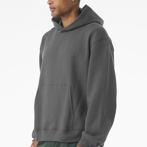 เสื้อมีฮู้ดแบบสวมศีรษะสำหรับผู้ชายเสื้อมีฮู้ดผ้าฟลีซหนาผ้าฝ้าย100% เสื้อกันหนาวมีหมวกทรงสูง500gsm - Product Image 2