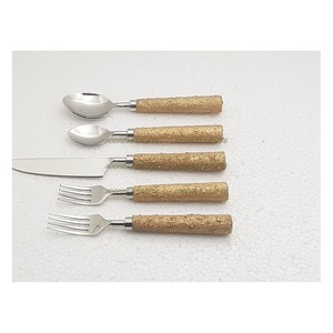 Ensemble de couverts en acier inoxydable 18/8 poli miroir avec poignée en pierre créative Argenterie Best Seller 5 Pcs Couverts Vaisselle - Product Image 6