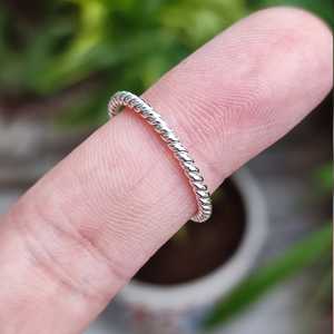 925 Sterling Silver Twisted Wire <b>Ring</b> Handmade Elegant Minimalist Promise <b>Ring</b> with Cut Stone <b>Dainty</b> Stackable Gift - Product Image 6