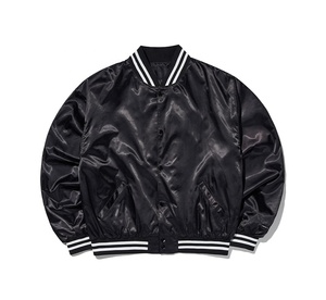 La chaqueta de béisbol Varsity de lona de estilo callejero para hombre más vendida, chaqueta de satén informal para hombre - Product Image 1