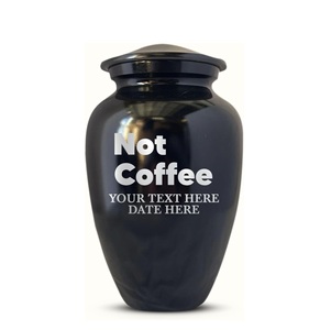 Urne funéraire extra-large pour cendres humaines, pour adultes, hommes et femmes, finition aluminium gravée avec nom, noire, taille personnalisée - Product Image 2