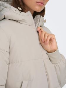 Custom Logo Stone Top Women's Wholesale Unique Design Short <b>Quilted</b> Winter Jacket with Detachable Hat - Product Image 4
