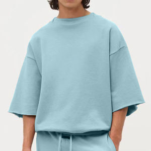 T-shirt à épaules tombantes en gros international, coupe ample, vêtements urbains personnalisés - Product Image 4