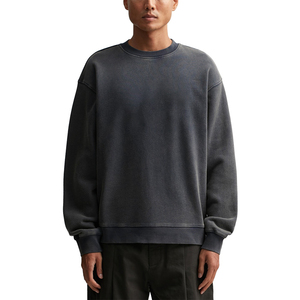 เสื้อสเวตเตอร์คอตตอนฟลีซของผู้ชายเสื้อสเวตเตอร์คอกลมพร้อมดีไซน์แบบตัดพิมพ์ลายดิจิตอลย้อมสีล้วนสำหรับฤดูหนาว2025 - Product Image 3