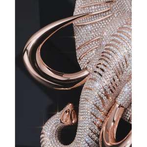 Pendentif rond en moissanite en forme de tête d'éléphant avec numéro personnalisé, breloques uniques et personnalisables - Product Image 2