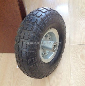 Nouvelles roues de brouette gonflables en caoutchouc 410/350-4 avec roulements à billes, clips et grand motif floral pour chariot à main - Product Image 3