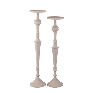 Bougeoir enduit de poudre de qualité supérieure pour la décoration de jardin et de fête de Noël Bougeoir fait à la main en aluminium Pilier Lot de 2 - Product Image 1