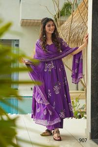 Designer 3PS Beautiful Cotton Digital Printed Kurti Bottom con Dupatta Indian & Pakistani Clothing Export - Product Image 2