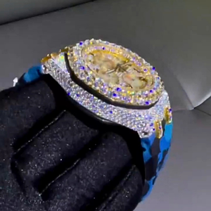 Montre Hip Hop personnalisée avec diamants VVS, pour homme, luxe, mouvement analogique Miyota, bracelet en acier inoxydable, cadran en verre, cadeau idéal - Product Image 2