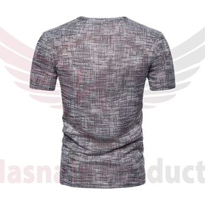 Camiseta informal de talla grande para hombre de alta calidad, transpirable, verano, cuello en V, manga corta, OEM, estampado liso de calle alta - Product Image 2