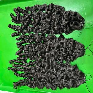Lâche Deep Wavy Curly Bundle Birman Curly Tape Ins Hair Extensions de cheveux humains 100% Cheveux vierges vietnamiens Prix de gros - Product Image 1