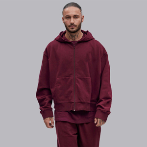 Sudadera con capucha de cremallera completa informal para hombre con tela de algodón suave perfecta para ropa de calle relajada, descanso y aventuras al aire libre - Product Image 2