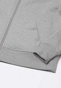 Sweat à capuche gris clair pour femme avec fermeture éclair |   Veste en polaire douce à fermeture éclair intégrale |   Sweat-shirt à capuche uni, streetwear d'hiver - Product Image 5