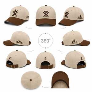 Gorra de Béisbol Deportiva de Algodón Bicolor con Bordado 3D Personalizado, Color Beige y Marrón Premium, 6 Paneles, Corona Curva con Logotipo - Product Image 6