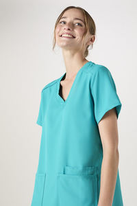 Tops de enfermería Unisex de alta calidad, uniforme médico femenino de punto elástico, médicos ópticos, atuendo médico profesional - Product Image 6
