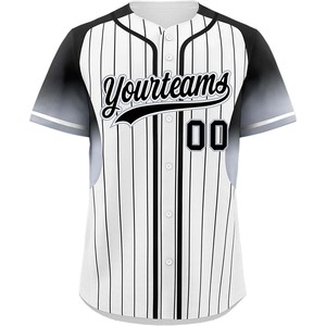 Uniformes de béisbol sublimados de malla abotonada personalizada al por mayor con servicio de nombre de sarga de aparejos - Product Image 5