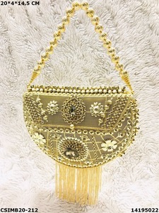 Bolsos de mano de Metal hechos a mano para mujer, elegantes bolsos de mano de diseñador de noche, para novia - Product Image 2