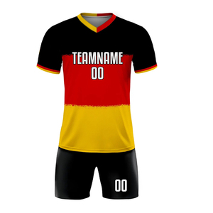 Col en V 100% Polyester Design Sublimation complète Uniforme de football Adultes Coupe automatisée Chemises et hauts Vêtements de football Maillot de football - Product Image 2
