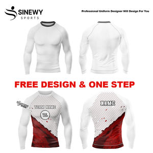 Rashguard à manches longues MMA de compression de qualité personnalisée pour hommes Logo personnalisé adulte vente en gros vêtements pour garçons avec fonction UPF50 - Product Image 5